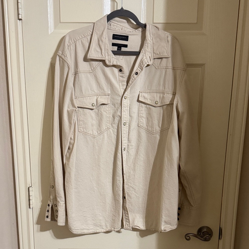 Banana Republic Off-White Standard Fit Shirt